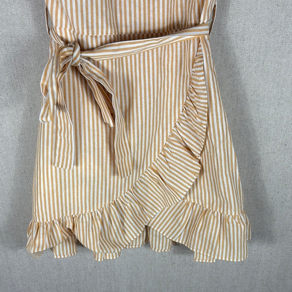 Everly > Sweet Summer Yellow Striped Ruffle Sleeve Dress Small - Picture 6 of 8